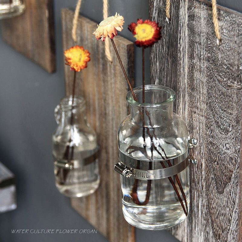 Rustic Reclaimed Wood Hanging Planter Sconce