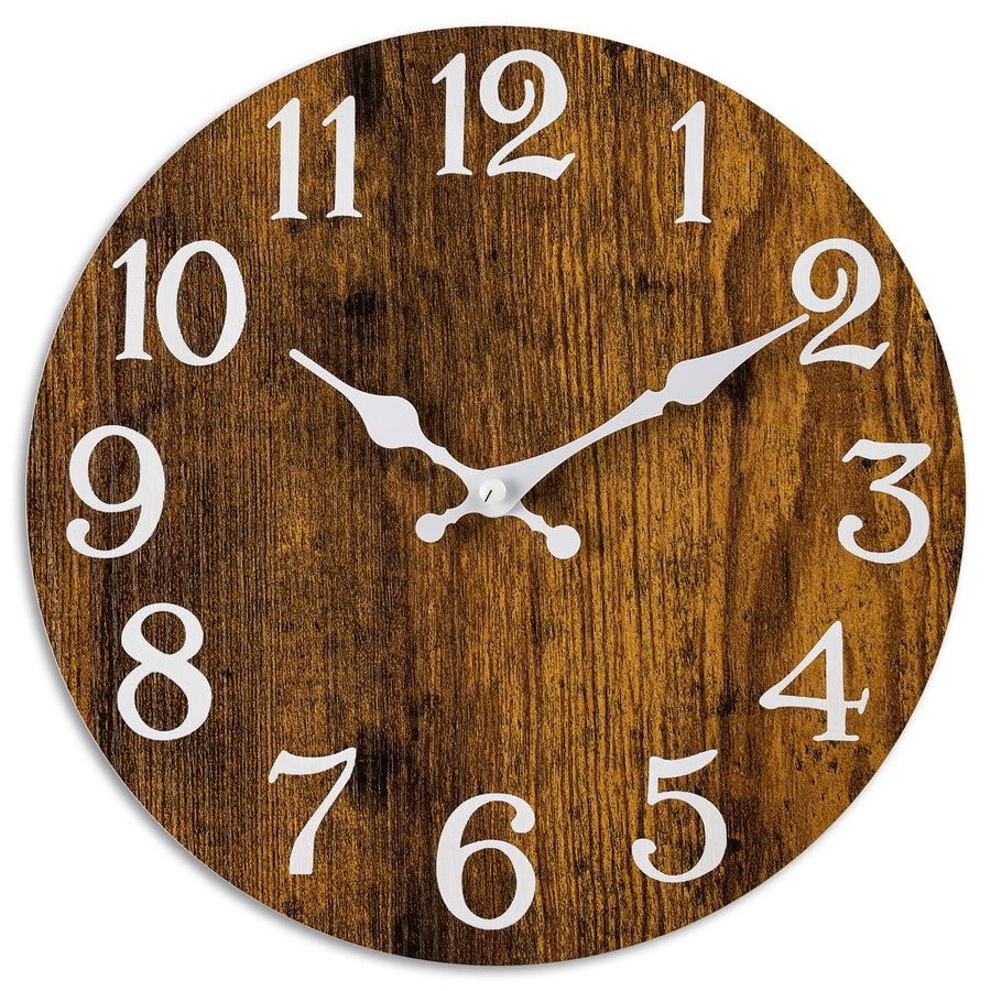Rustic Wood Wall Clock – 10”
