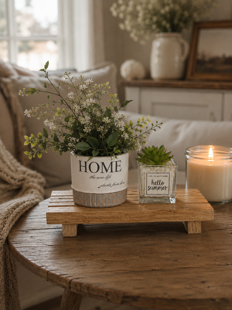 Paulownia Wood Riser | Farmhouse Tabletop Stand