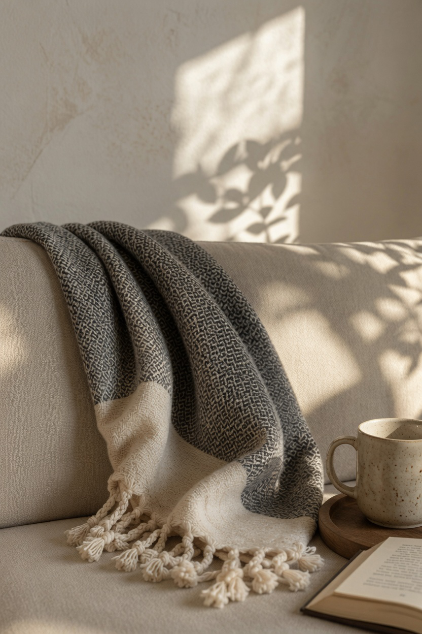 Woven Tassel Throw Blanket |50x60"