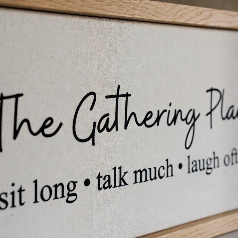 The Gathering Place Sign | Farmhouse Dining Room Wall Decor