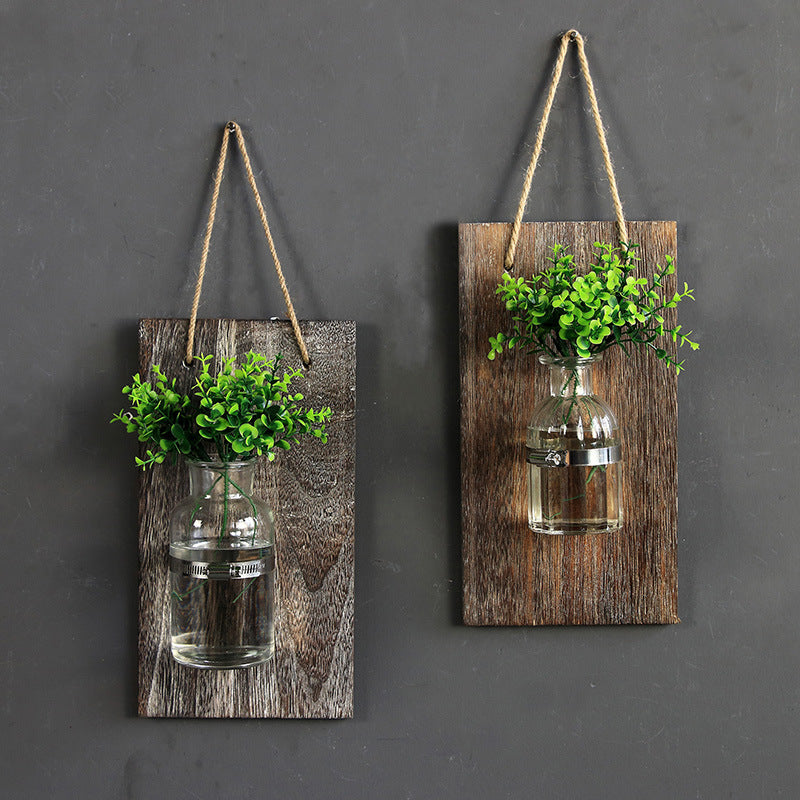 Rustic Reclaimed Wood Hanging Planter Sconce