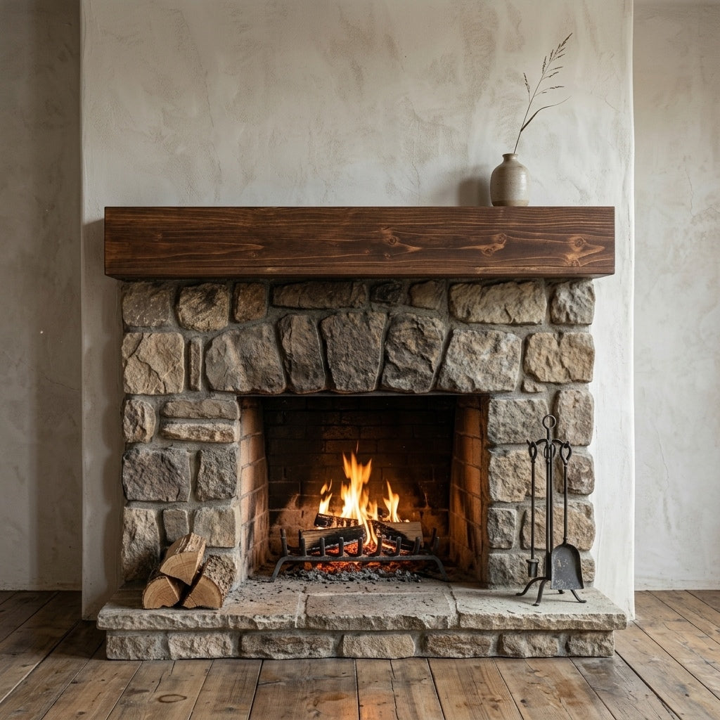 Rustic Fireplace Mantel Shelf | 72” Floating Beam