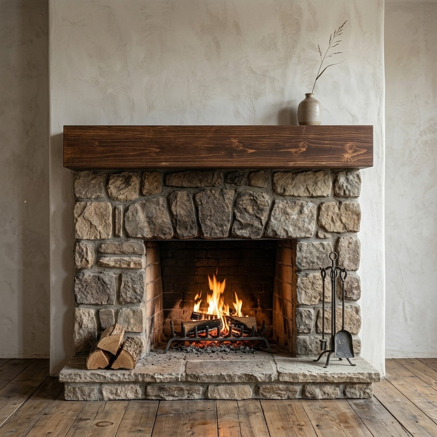 Rustic Fireplace Mantel Shelf | 72” Floating Beam