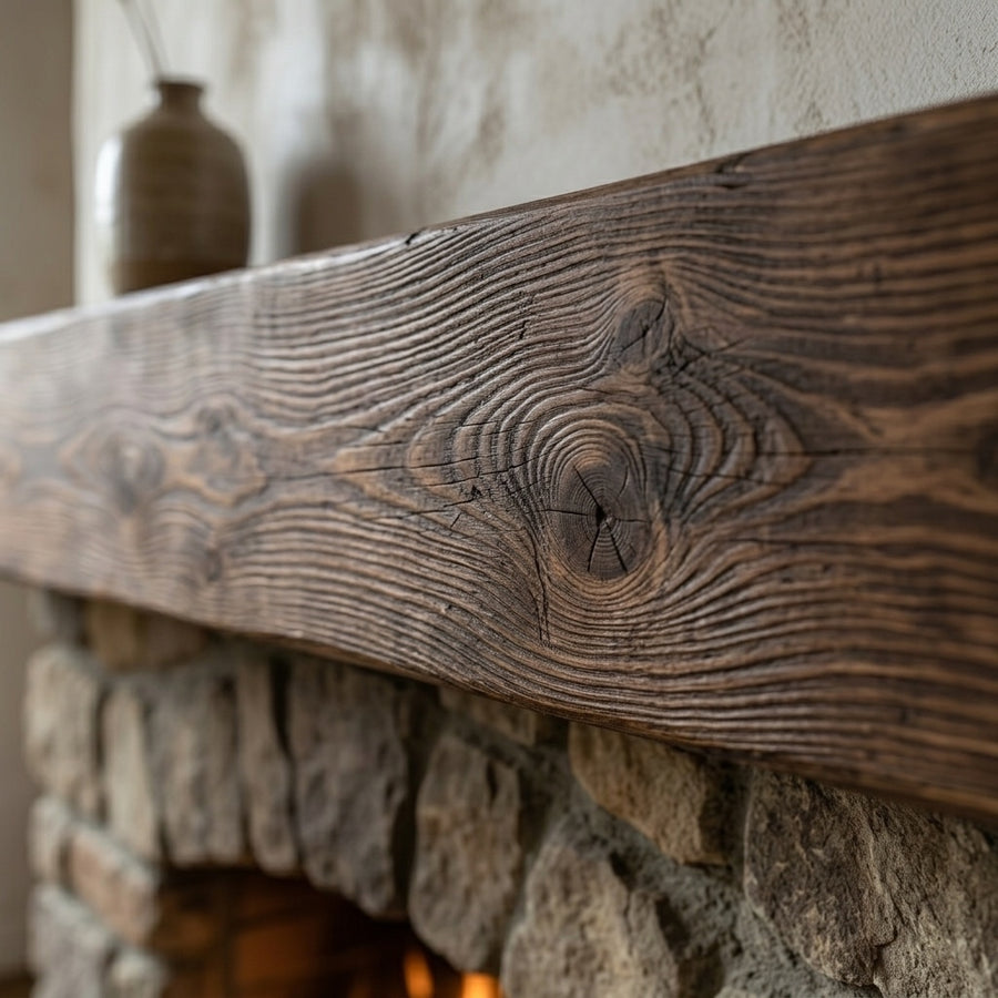 Rustic Fireplace Mantel Shelf | 72” Floating Beam